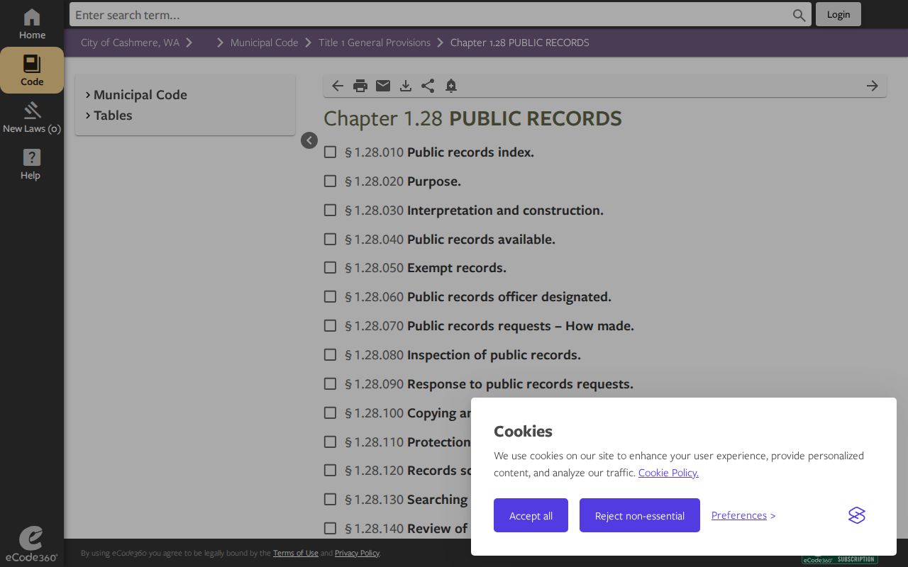 Cashmere criminal records and public records code source