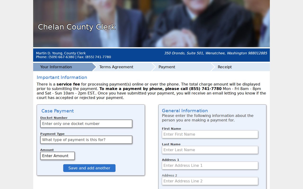 Chelan County criminal court case document portal