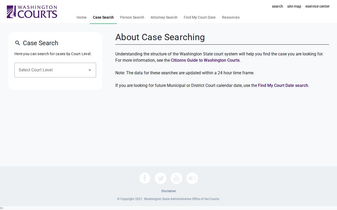 Chelan County criminal court records statewide case search