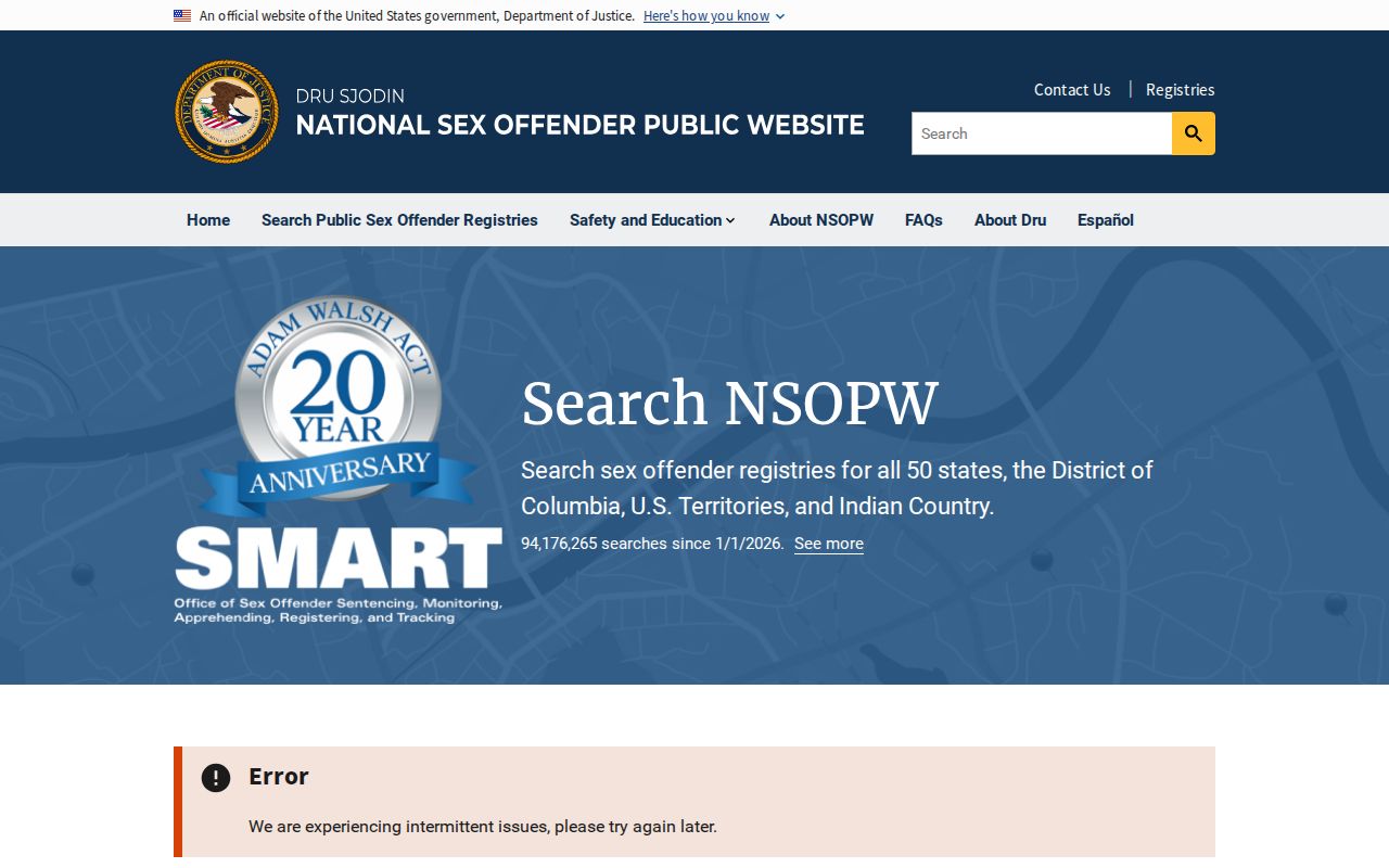 Chelan County sex offender check through the national NSOPW search